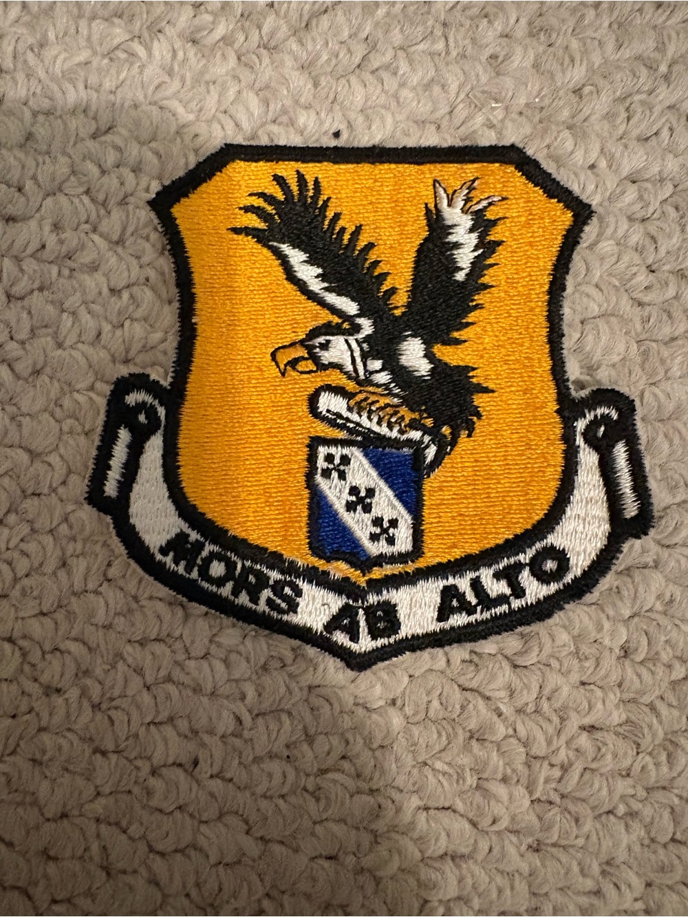 Embroidered US Air Force Crest Patch in black, white and gold